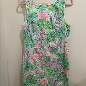 Lilly Pulitzer Mini Mila Shift Dress in pattern Seasalt Blue Size 12